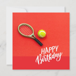 Carte Bal de tennis avec Joyeux Anniversaire avec amour