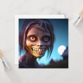 Carte Balade effrayante Zombie Halloween (Devant/Arrière en situation)