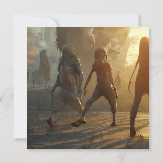 Carte Balade effrayante Zombie Halloween (Devant)