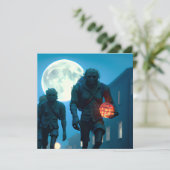 Carte Balade effrayante Zombie Halloween (Debout devant)