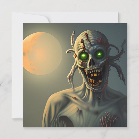 Carte Balade effrayante Zombie Halloween (Devant)