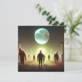 Carte Balade effrayante Zombie Halloween (Debout devant)