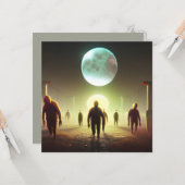 Carte Balade effrayante Zombie Halloween (Devant/Arrière en situation)