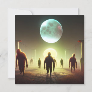 Carte Balade effrayante Zombie Halloween