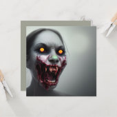 Carte Balade effrayante Zombie Halloween (Devant/Arrière en situation)