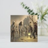 Carte Balade effrayante Zombie Halloween (Debout devant)