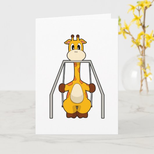 Carte Balançoire Girafe (Fleur jaune)