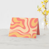 Carte Balayage liquide rétro Abstrait Motif rose jaune (Fleur jaune)