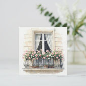 Carte Balcon fleuri de Paris aquarelle (Debout devant)