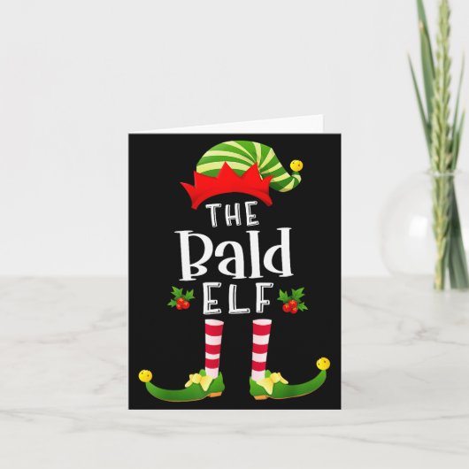 Carte Bald Christmas Elf Matching Pajama X-mas Party (Devant)