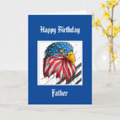 Carte Bald Eagle Anniversaire Père spécial Voiture milit (Fleur jaune)