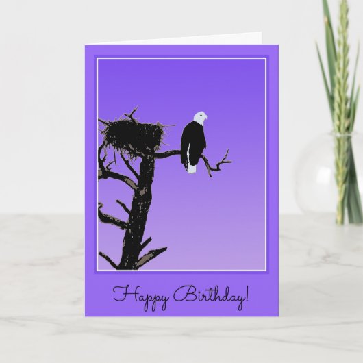 Carte Bald Eagle au coucher du soleil - Art original de  (Devant)