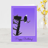 Carte Bald Eagle au coucher du soleil - Art original de  (Fleur jaune)