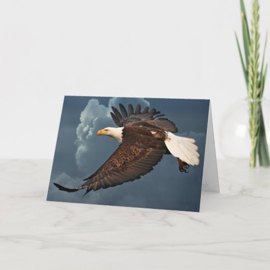 Carte Bald Eagle avec citation inspirante (Devant)