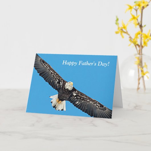 Carte Bald Eagle en vol (Fleur jaune)