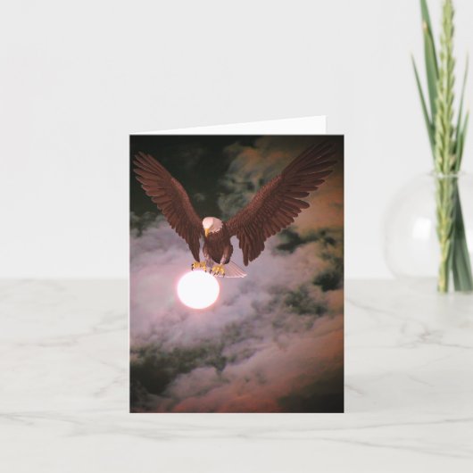 Carte Bald Eagle Full Moon Fantasy Note (Devant)