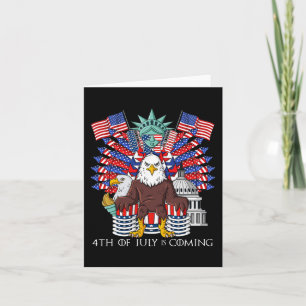 Carte Bald Eagle Throne 4 juillet USA Patriotic Boys K