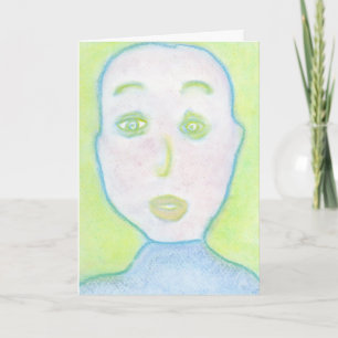 Carte Bald Man Chalks Portrait Art Spirituel