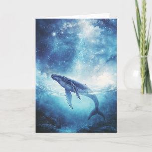 Carte Baleine à bosse dans des eaux étoilées