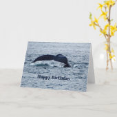 Carte Baleine à bosse Queue Alaska Photo Anniversaire (Fleur jaune)