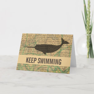 Carte Baleine antique Vie marine