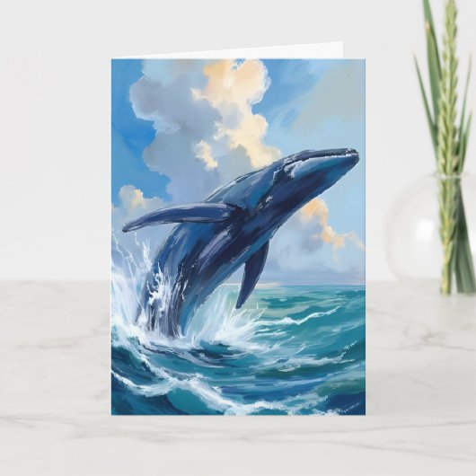 Carte Baleine bleue animal marin (Devant)