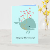 Carte Baleine heureuse (Fleur jaune)