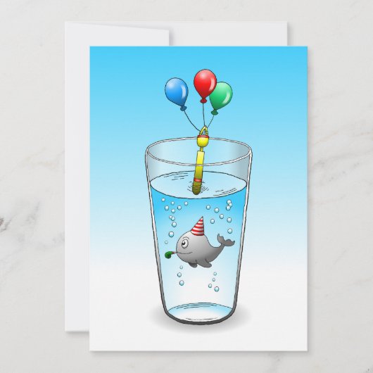 Carte Baleine Pool Party Anniversaire (Devant)