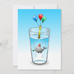 Carte Baleine Pool Party Anniversaire