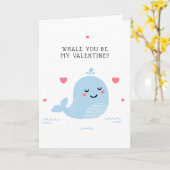 Carte Baleine Tu Es Ma Valentine ? (Fleur jaune)
