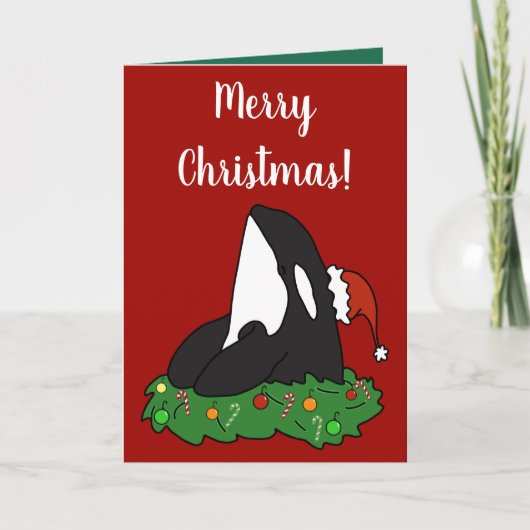 Carte Baleine tueuse Orca Christmas (Devant)