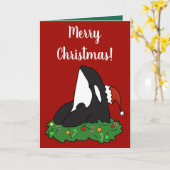 Carte Baleine tueuse Orca Christmas (Fleur jaune)
