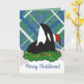 Carte Baleine tueuse Orca Christmas (Fleur jaune)