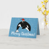 Carte Baleine tueuse Orca Christmas (Fleur jaune)