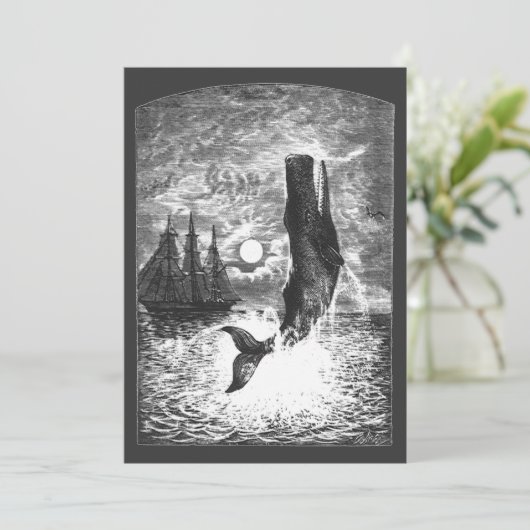 Carte Baleine vintage, Vie Marine Animaux (Debout devant)