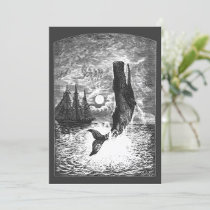 Carte Baleine vintage, Vie Marine Animaux