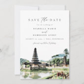 Carte BALI INDONESIA Skyline Wedding Enregistrer la date (Devant)