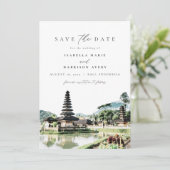 Carte BALI INDONESIA Skyline Wedding Enregistrer la date (Debout devant)