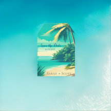 Balise de mariage de destination de plage tropical