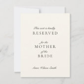 Carte Balise Siège Réservé Vieux Argent Ivoire (Devant)