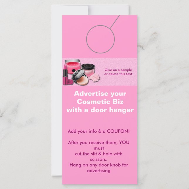 Carte Balises de promotion AFFICHETTE DE PORTE de la pub (Devant)