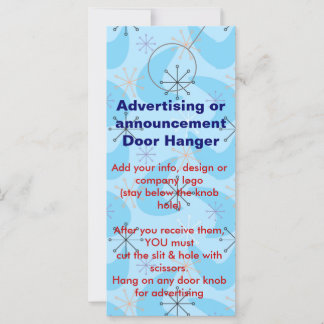 Carte Balises de promotion AFFICHETTE DE PORTE de public