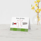 Carte Ball and Bat Happy Birthday (Fleur jaune)