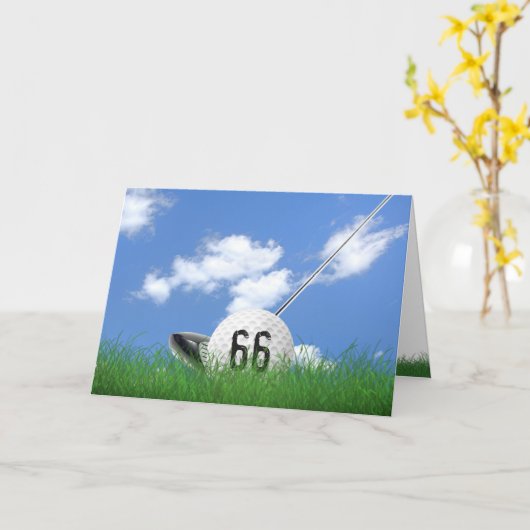 Carte Ball de golf à 67 ans en herbe (Fleur jaune)