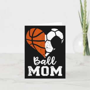 Carte Ball Maman Coeur Amusant Football Basketball Maman