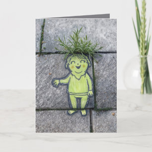 Carte Balle d'anniversaire Doodle Street Art d'une femme