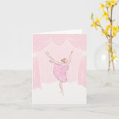 Carte Balle de ballerine rose (Fleur jaune)