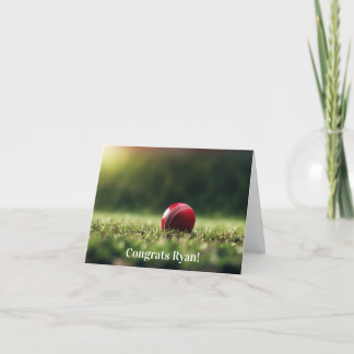Carte Balle de cricket personnalisée Félicitations/Anniv