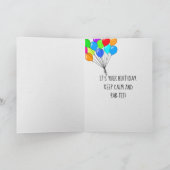 Carte balle de golf d'anniversaire dans l'herbe (Intérieur)