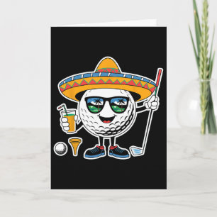 Carte Balle de golf drôle Cinco De Mayo avec sombrero Ma